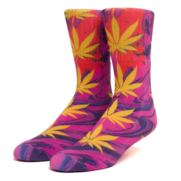 HUF Digital Plantlife Socks - Purple / Yellow