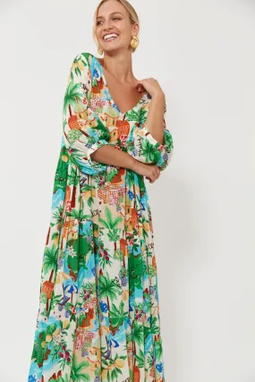 Isola Tiered Maxi Dress, Capri