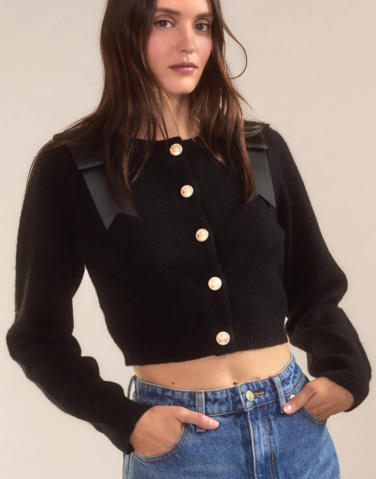 Ivy Cropped Wool Cardigan