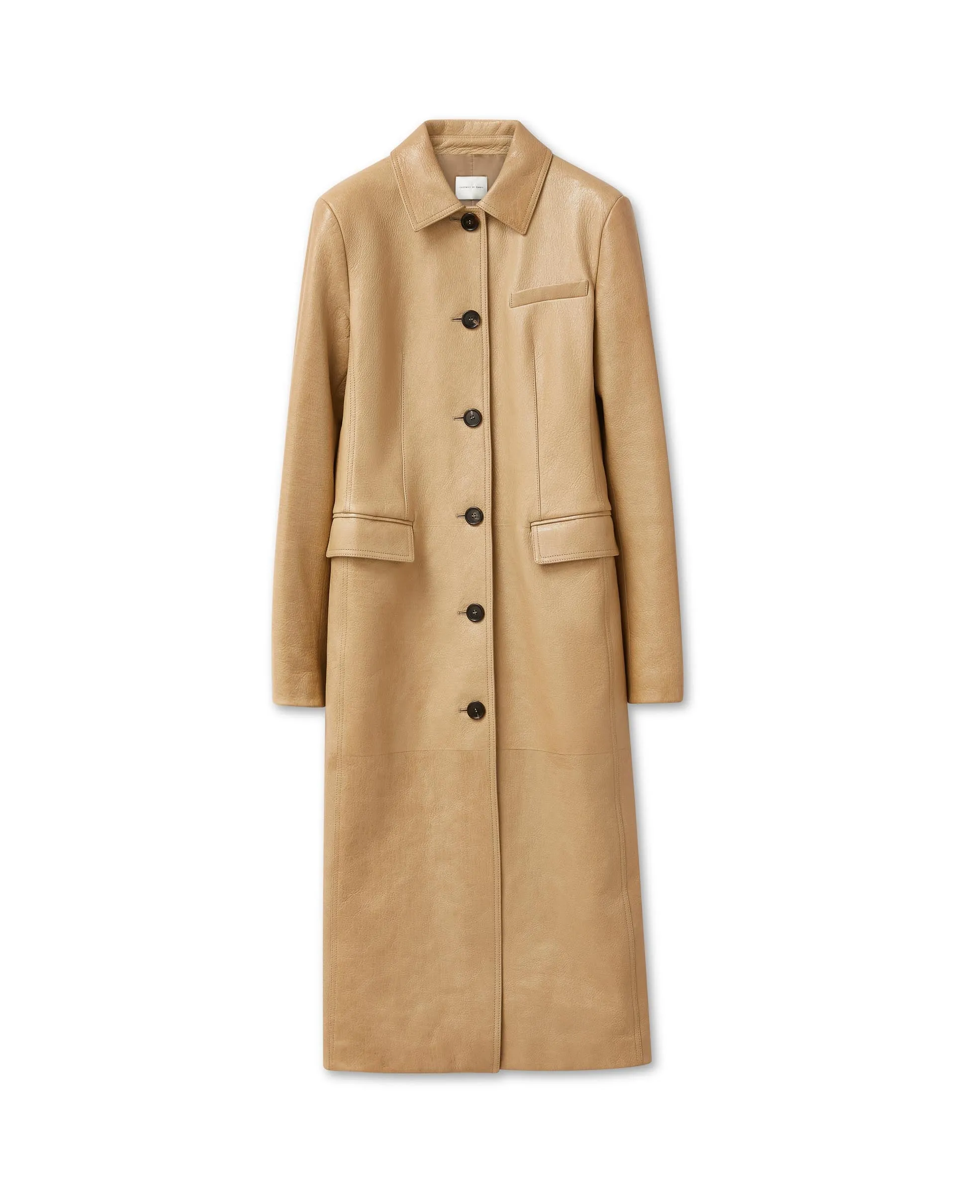 Kate Coat in Mix Oil Leather, Natural