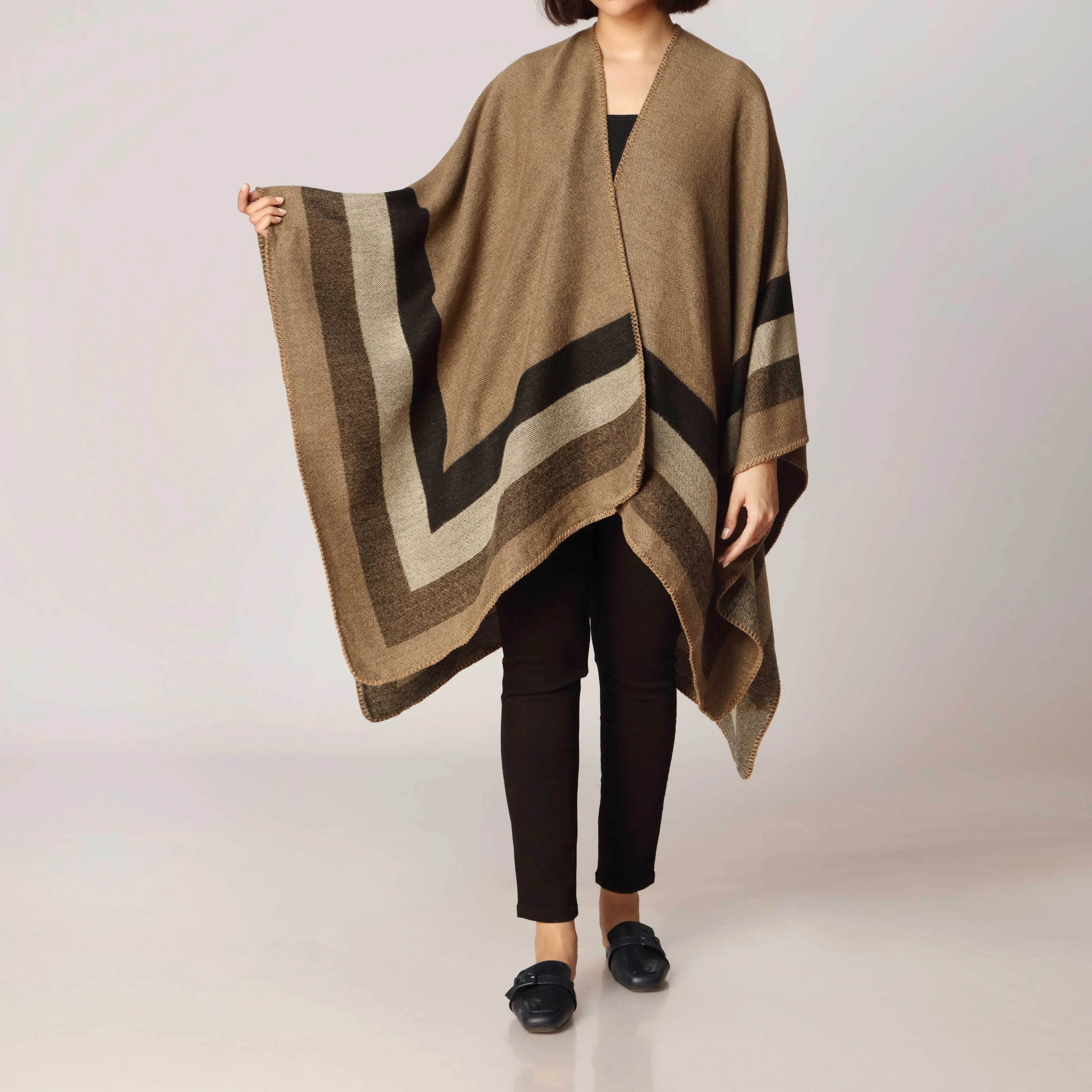 Khaki Cape Shawl PW2820