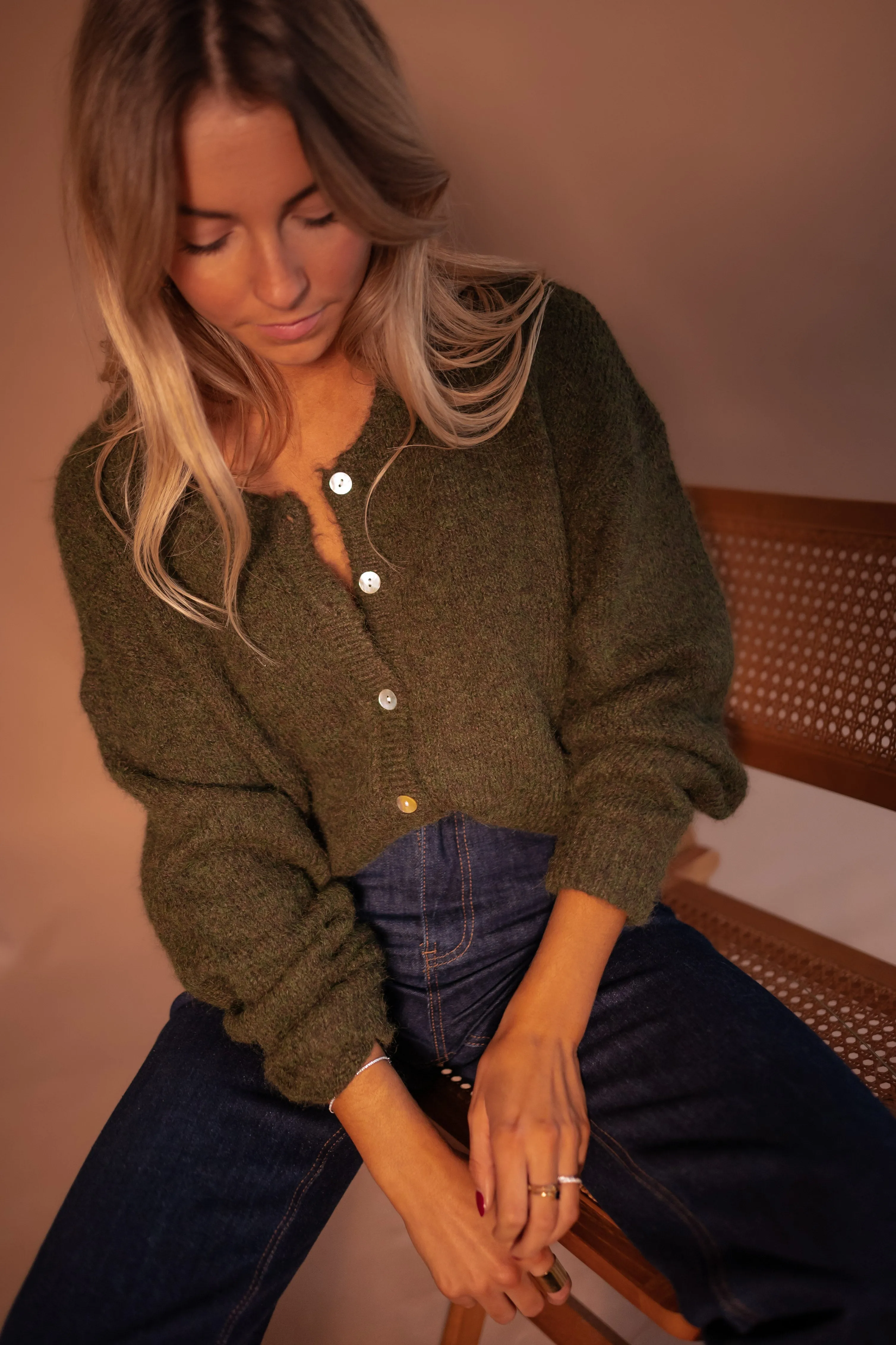 Khaki Harris Cardigan