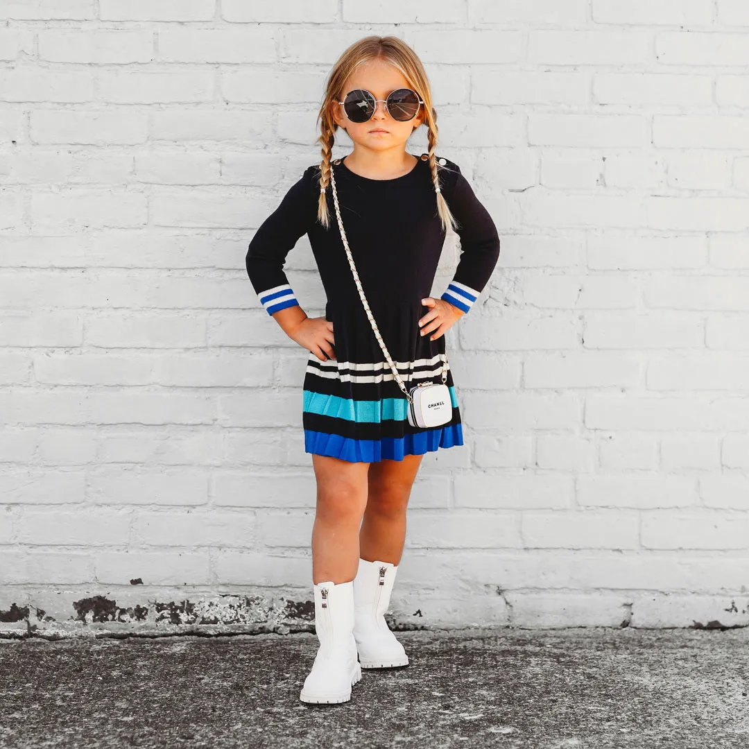 Kids Pleated Knit Dress