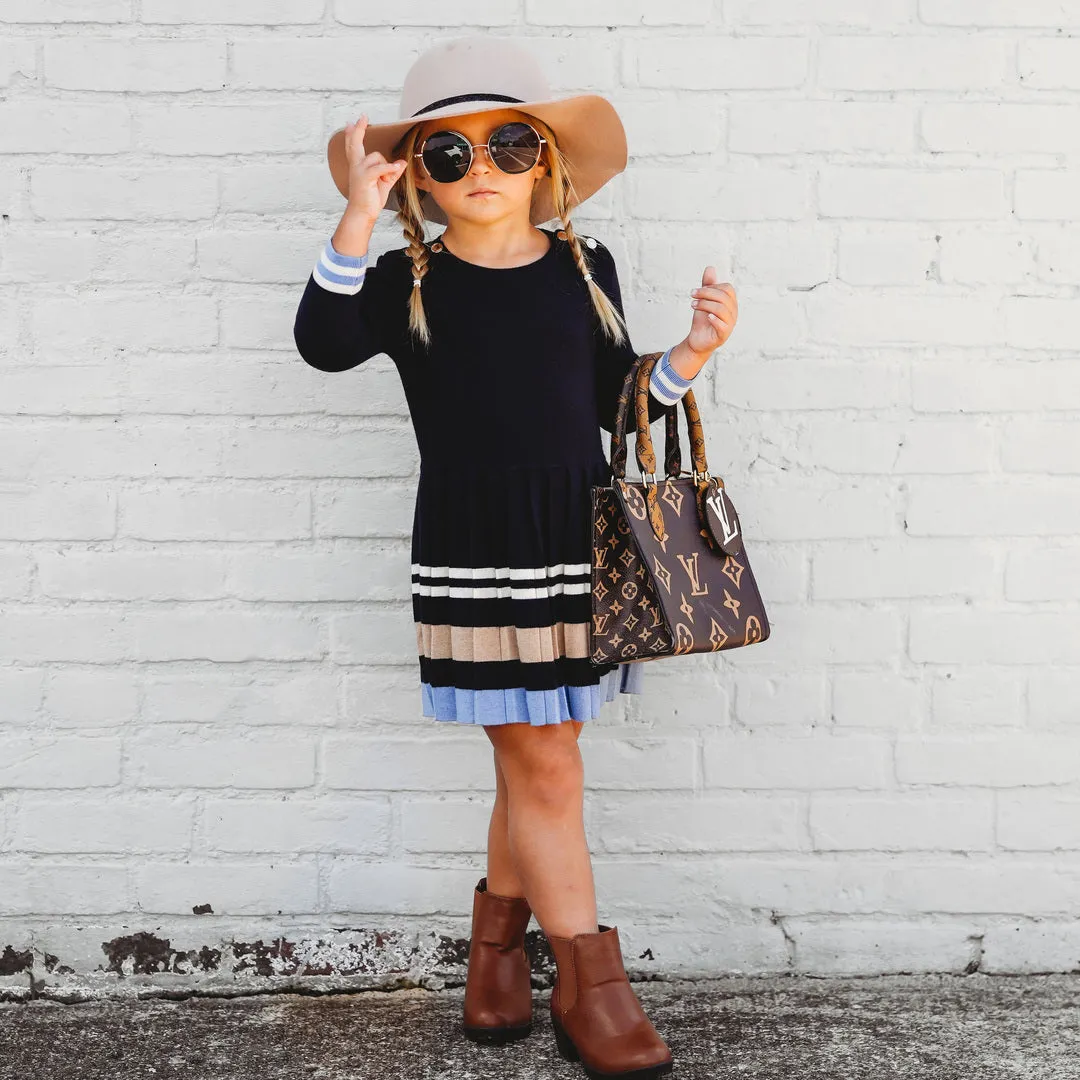 Kids Pleated Knit Dress