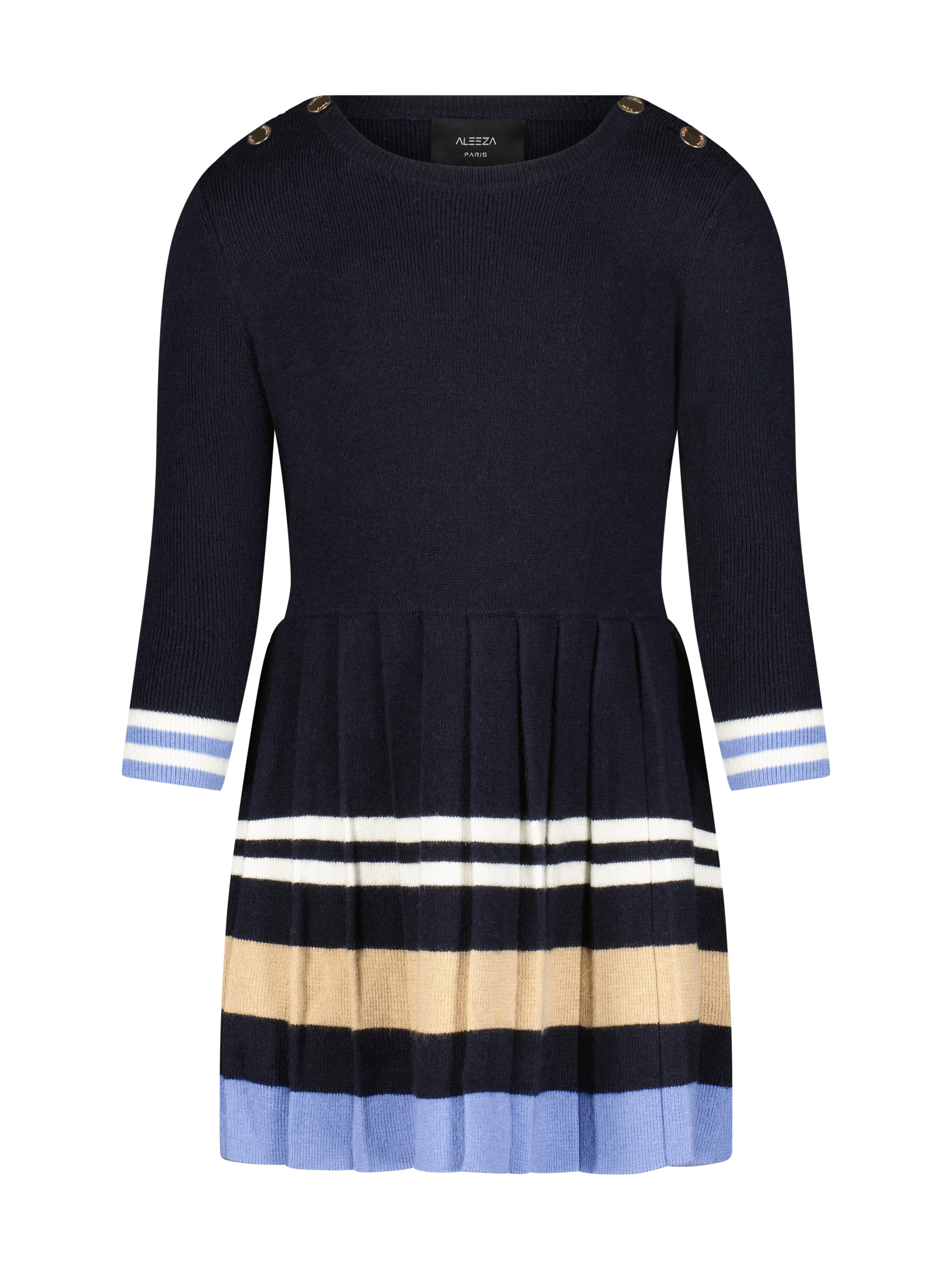 Kids Pleated Knit Dress