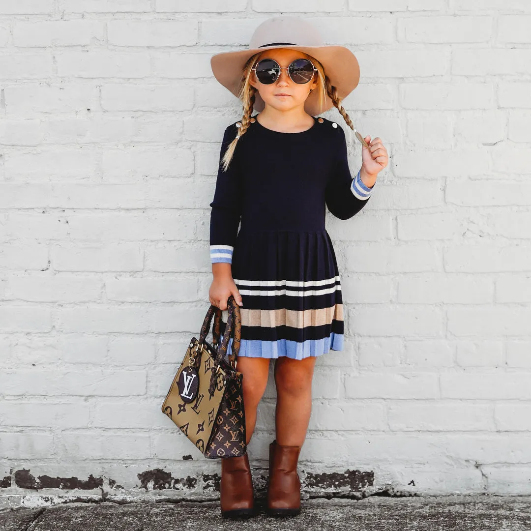 Kids Pleated Knit Dress