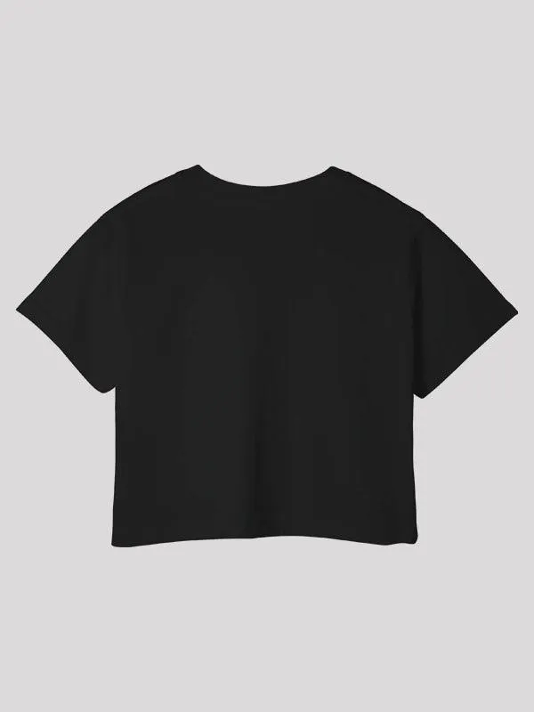 Life Black Crop Top For Women