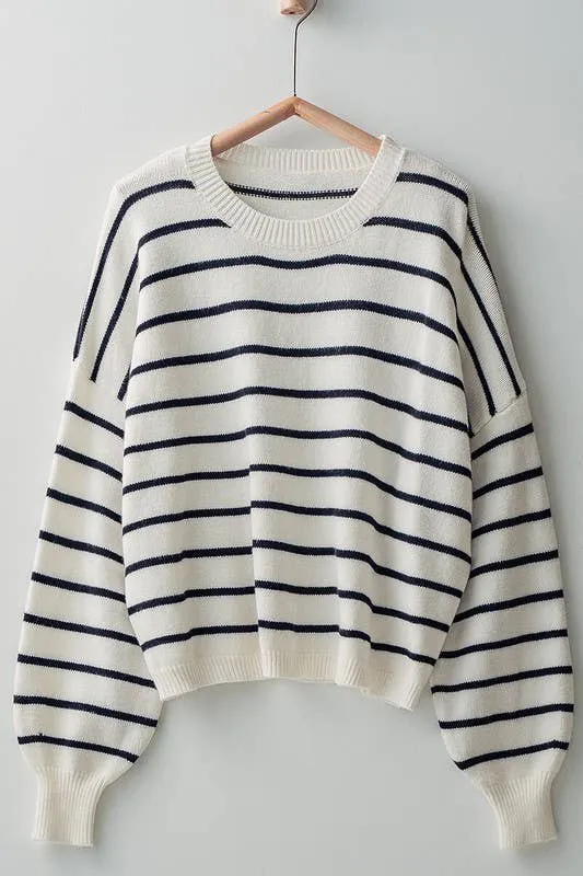 Lightweight Dolman Striped Sweater (2 colors)