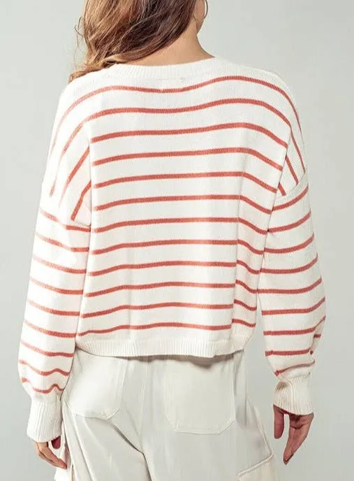 Lightweight Dolman Striped Sweater (2 colors)