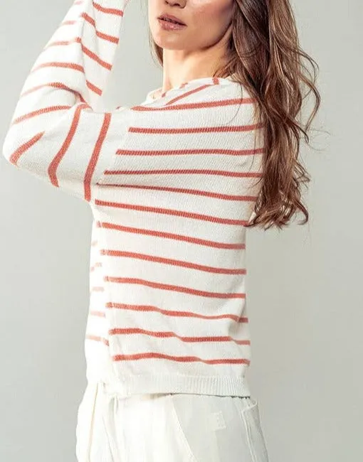 Lightweight Dolman Striped Sweater (2 colors)