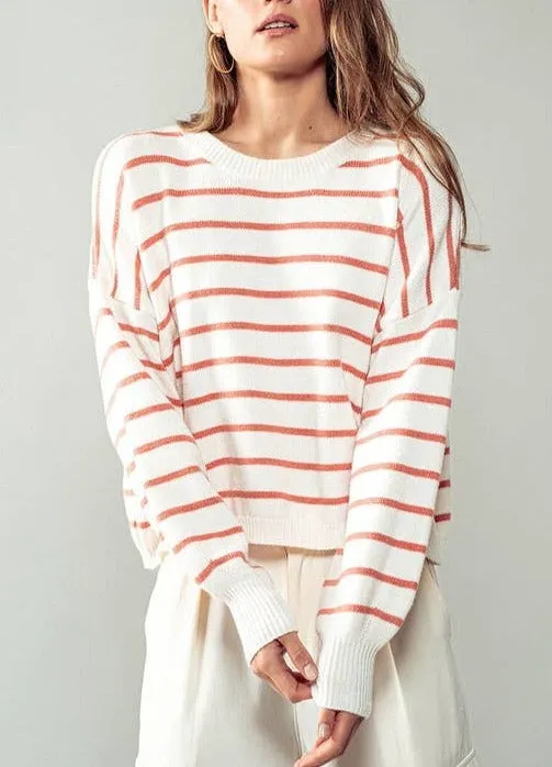 Lightweight Dolman Striped Sweater (2 colors)