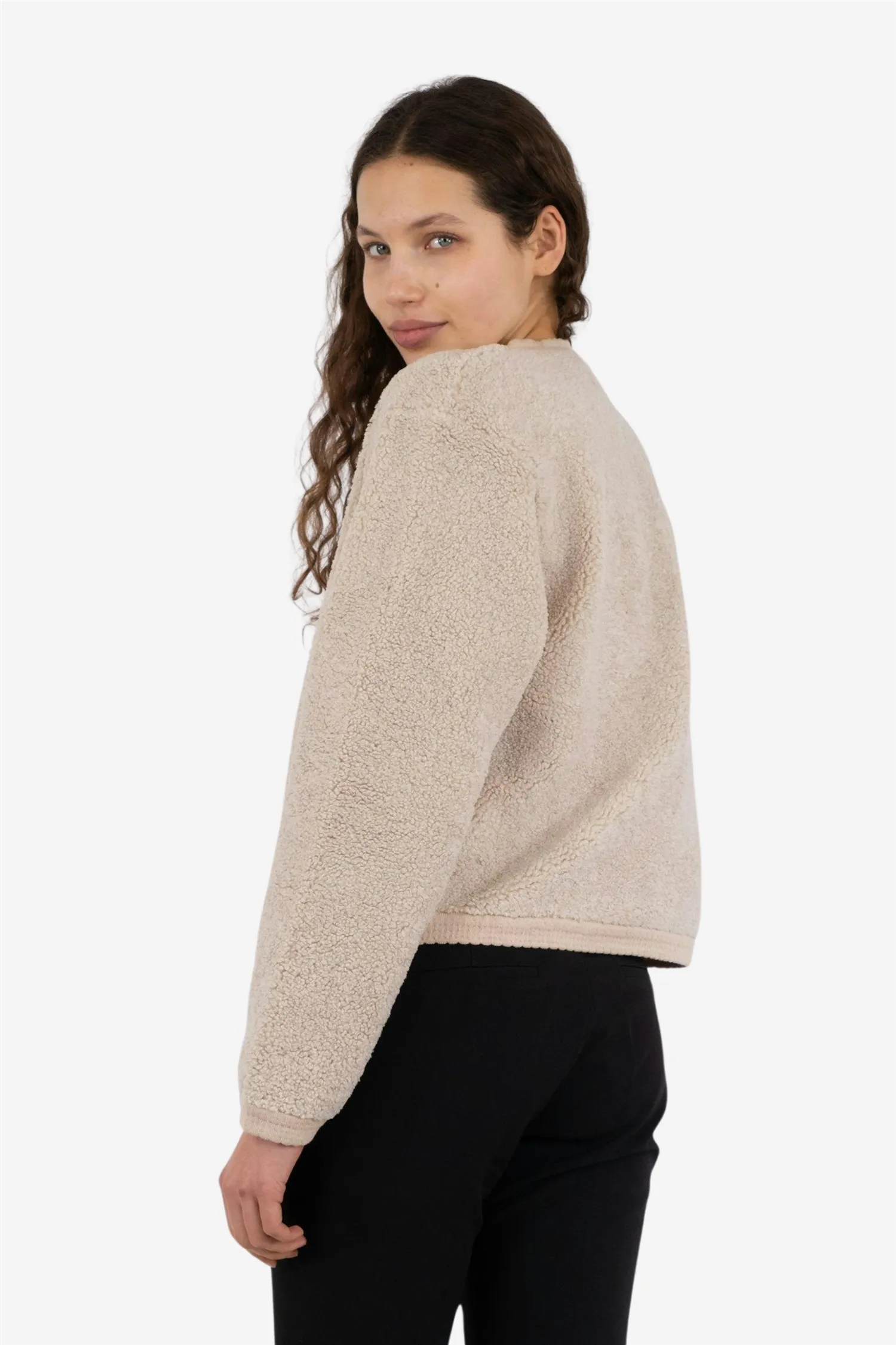 Limo Fluffy Knit Cardigan Sand