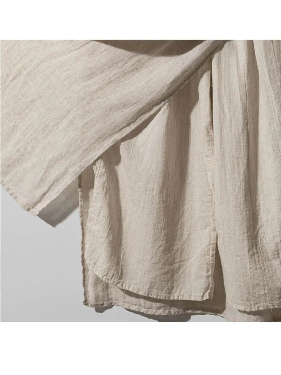 Linen Wide-leg Culottes with Pockets