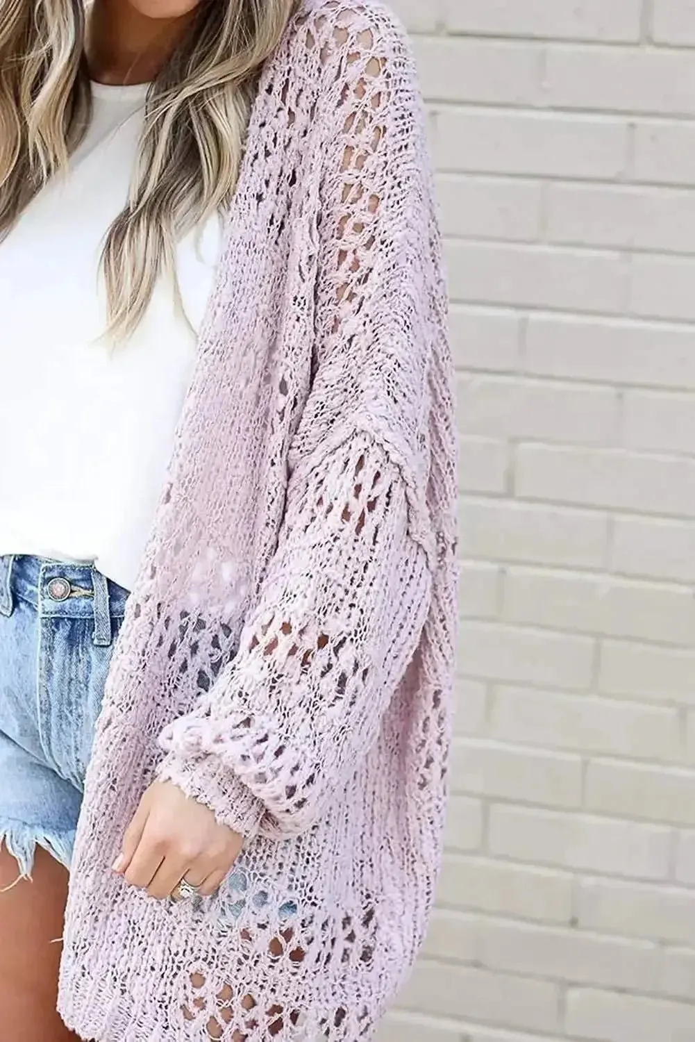 long crochet cardigan Women Cardigan Open stitch Sweater Hollow out Long Sleeve cardigan for women autumn solid outwear clothes