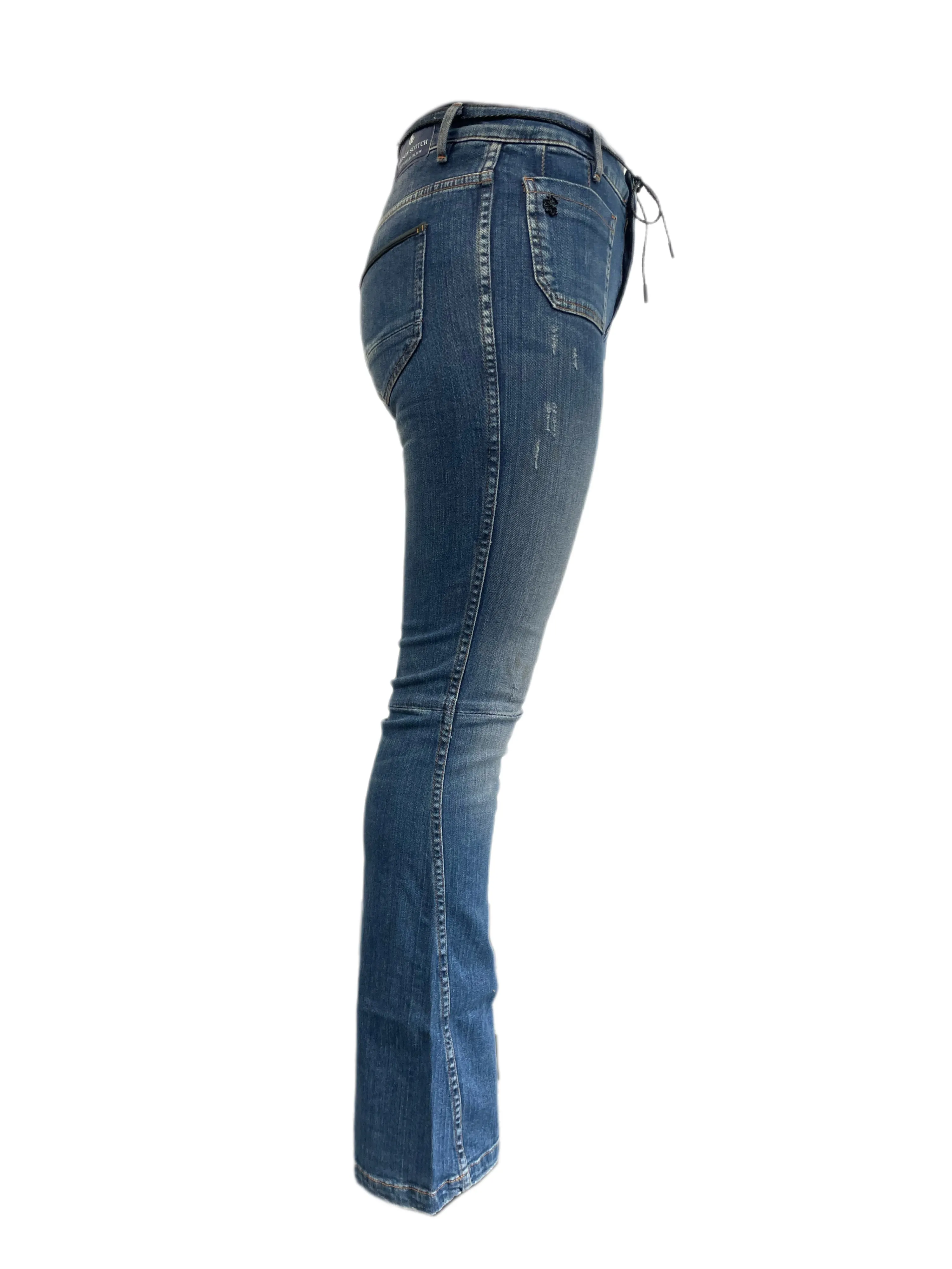 MAISON SCOTCH Women's Blue Low Rise Flared Jeans #790 NWT