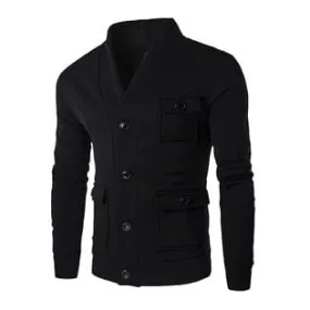 Men Long Sleeve Solid Color Fashion Coat - C4155ZWC