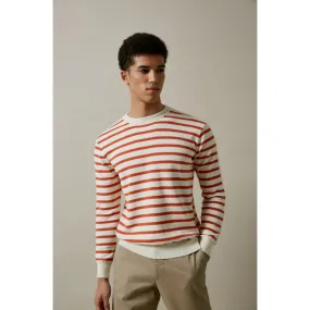 Men Mmk-Croqui-Long Sleeve Stripe Sweater - Orange