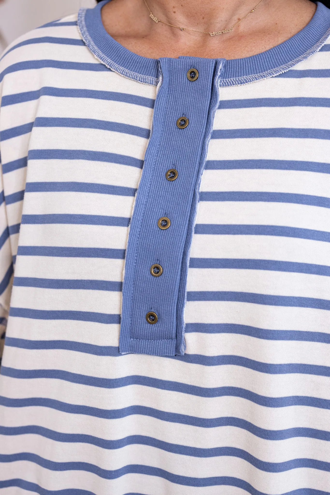 Modern Blue Striped Pullover