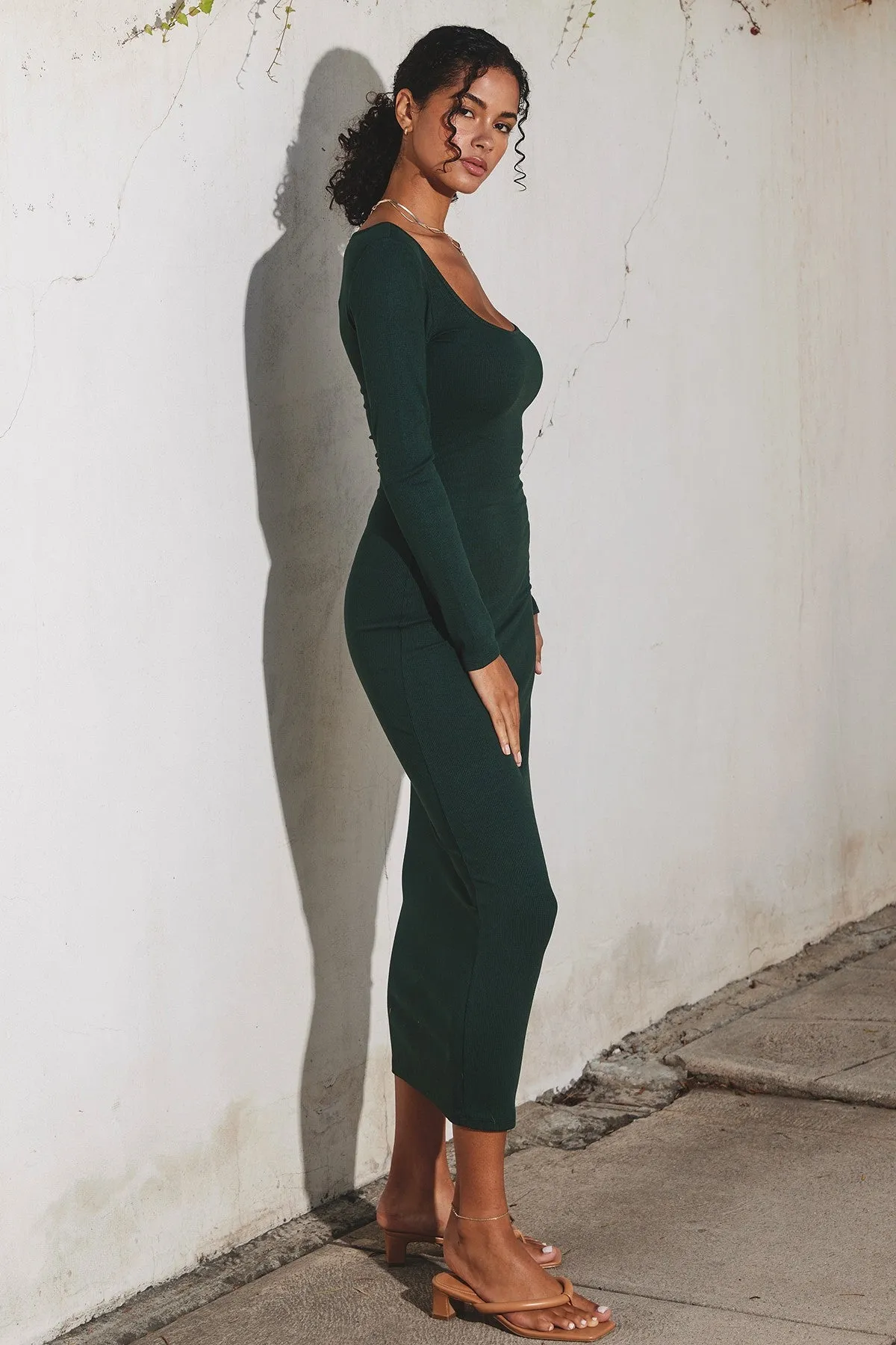 Mona  Knit Long Sleeve Maxi Dress