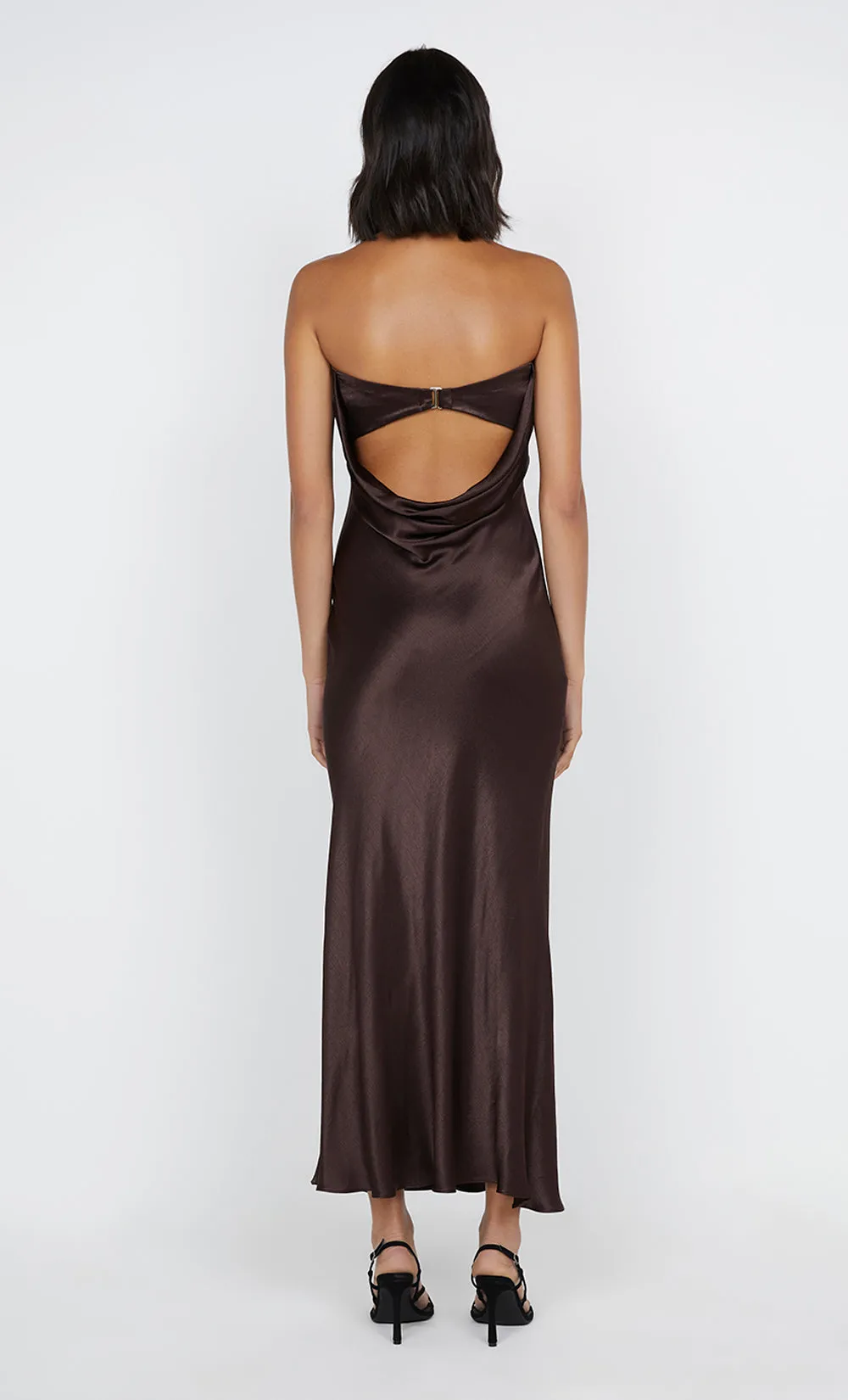 MOON DANCE STRAPLESS DRESS - DARK CHOCOLATE