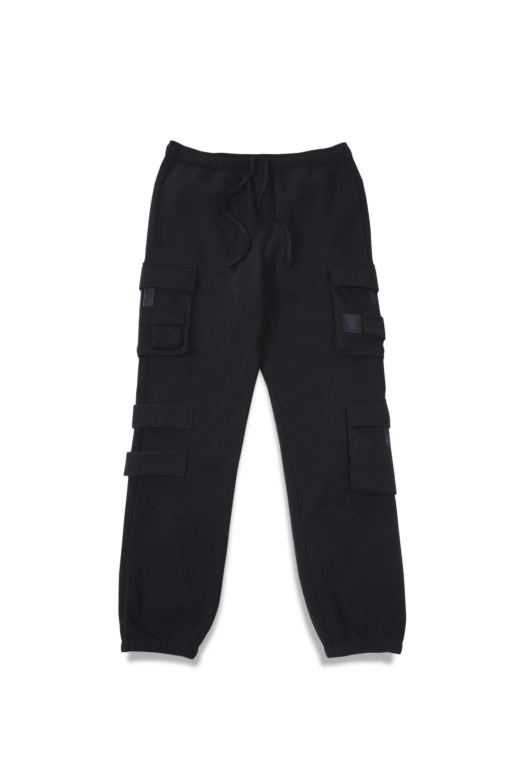 Multi Pocket Velcro Detail Fleece Cargo Sweatpant