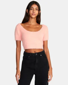 Murray Cropped Sweater - Coral