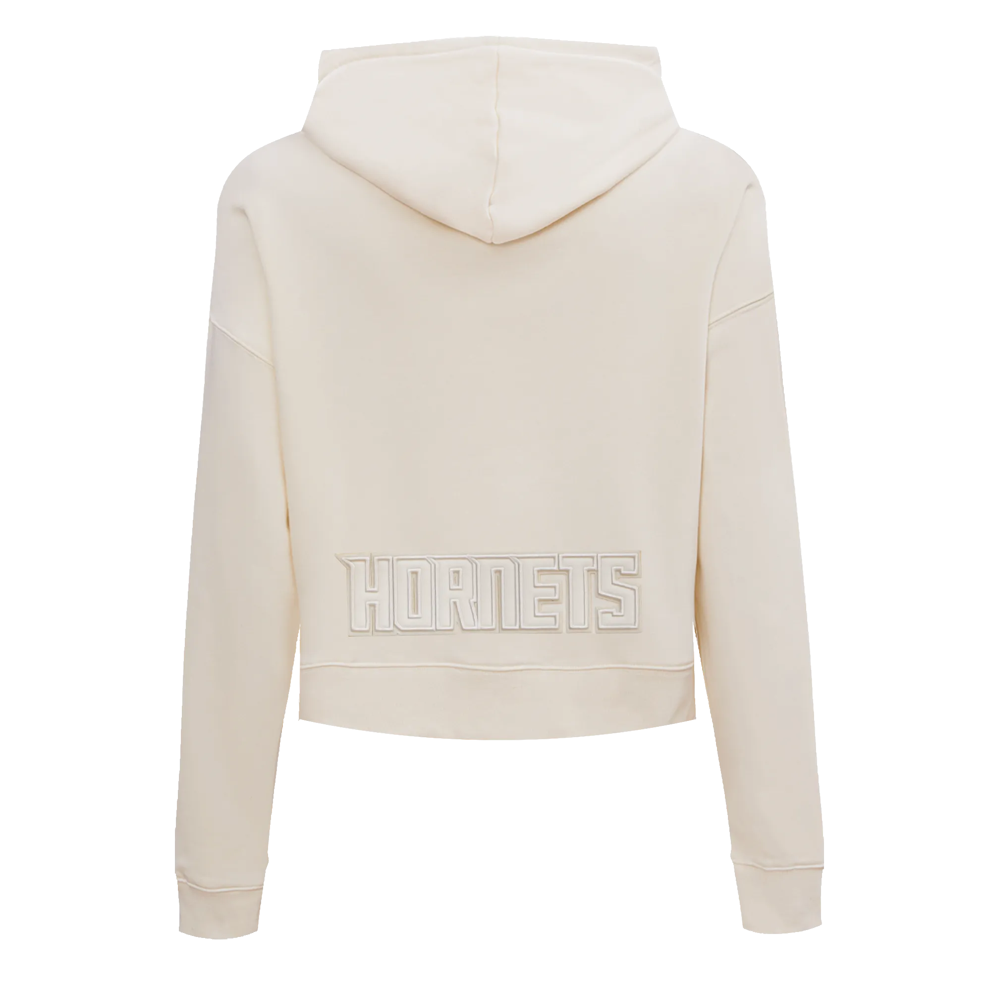 NBA CHARLOTTE HORNETS NEUTRAL WOMEN'S CROPPED PO HOODIE (EGGSHELL)