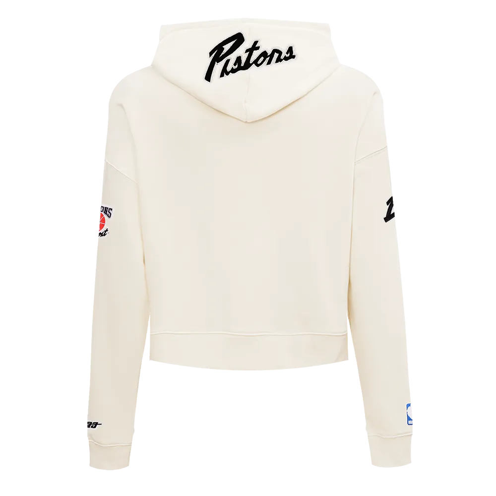 NBA DETROIT PISTONS CITY EDITION 24-25 WOMEN'S FLC CROPPED PO HOODIE (EGGSHELL)