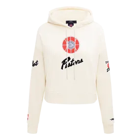 NBA DETROIT PISTONS CITY EDITION 24-25 WOMEN'S FLC CROPPED PO HOODIE (EGGSHELL)