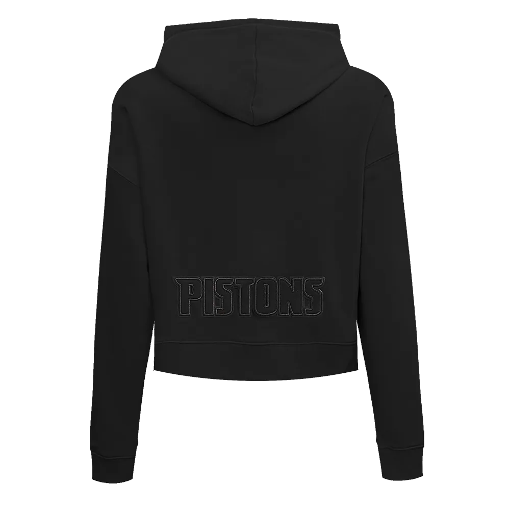 NBA DETROIT PISTONS NEUTRAL WOMEN'S CROPPED PO HOODIE (BLACK)