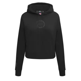 NBA DETROIT PISTONS NEUTRAL WOMEN'S CROPPED PO HOODIE (BLACK)