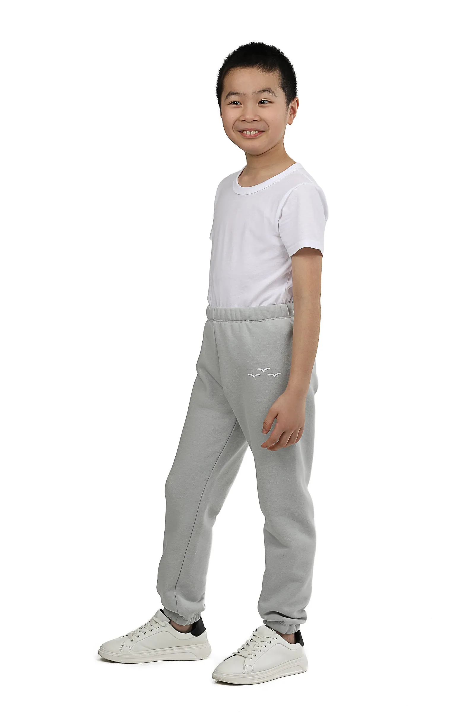 Niki kids fleece sweatpants in pearl grey