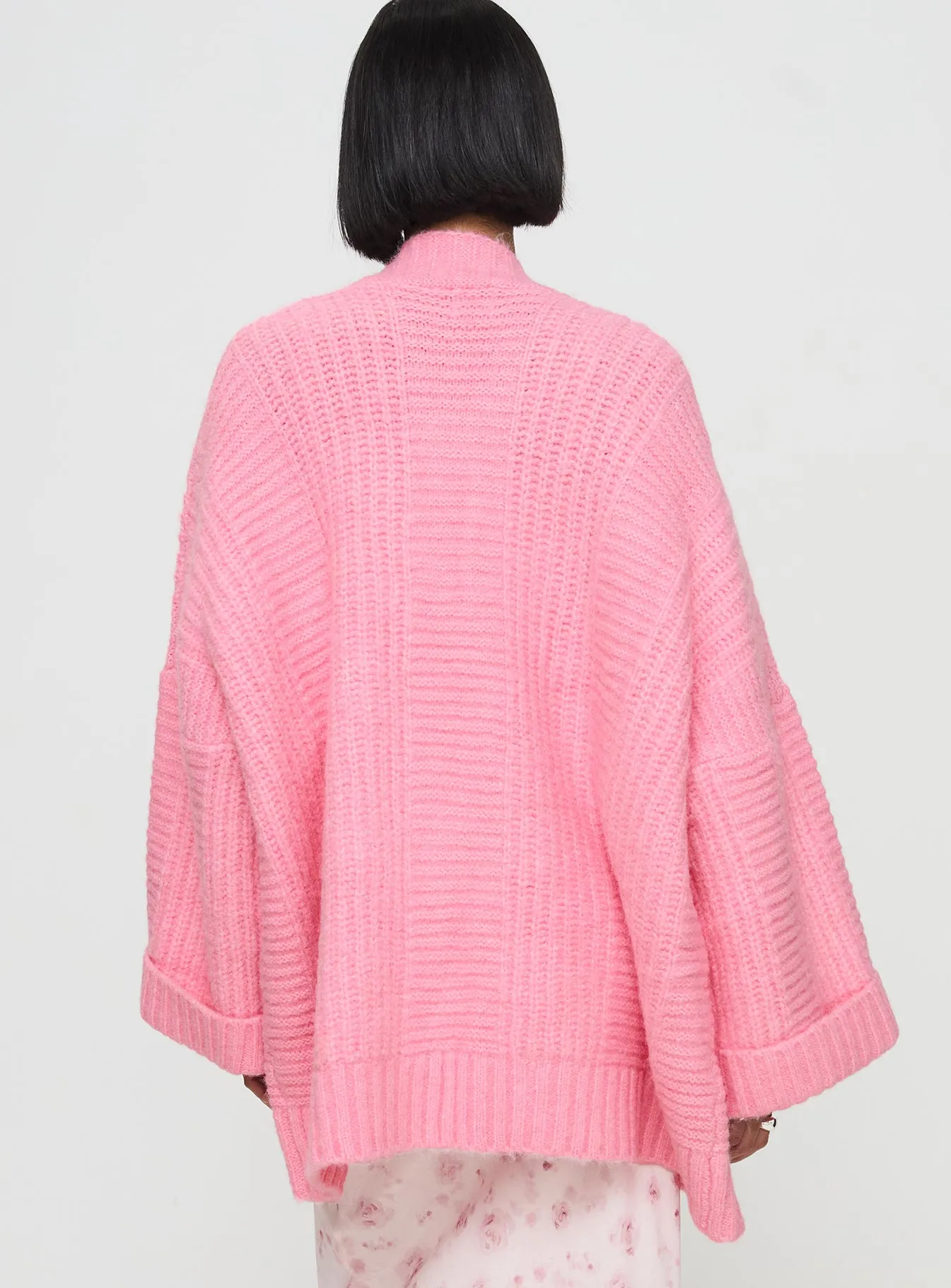 Paisleigh Cable Knit Cardigan Pink