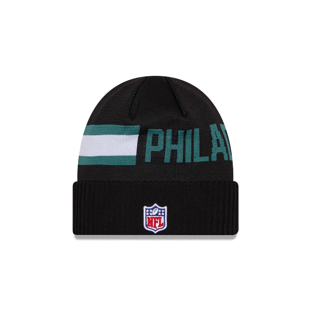 Philadelphia Eagles NFL New Era Men's Black 2024 Sideline Tech Knit Hat