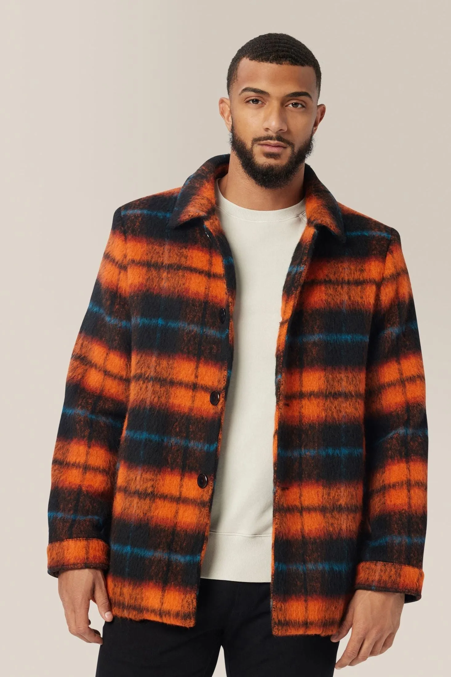 Plaid Wool Coat | Recycled Polyester