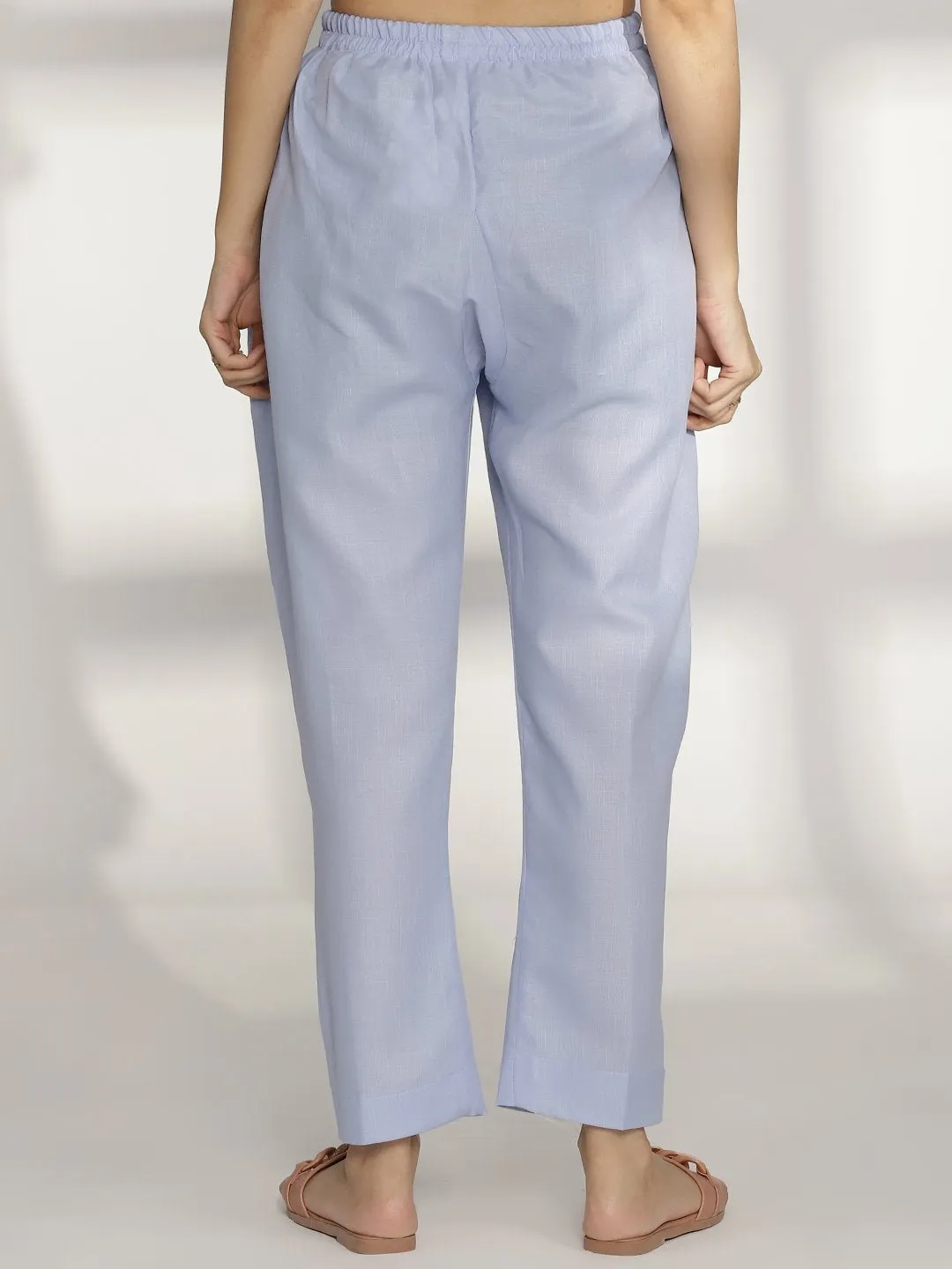 PowderBlue CottonSlub Pants