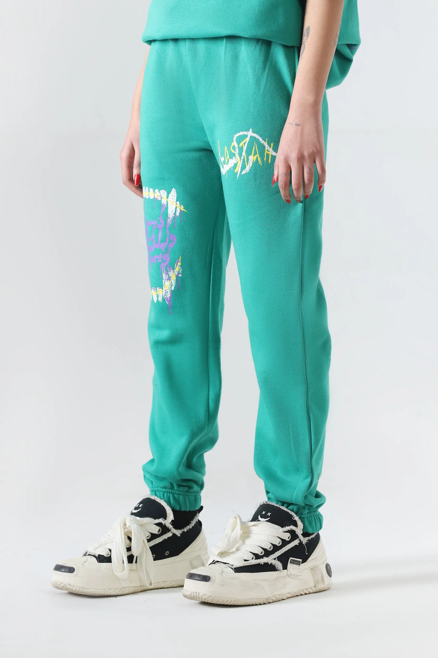 "THE INTROSPECTIVE VAMPIRE" SEA GREEN SWEATPANT