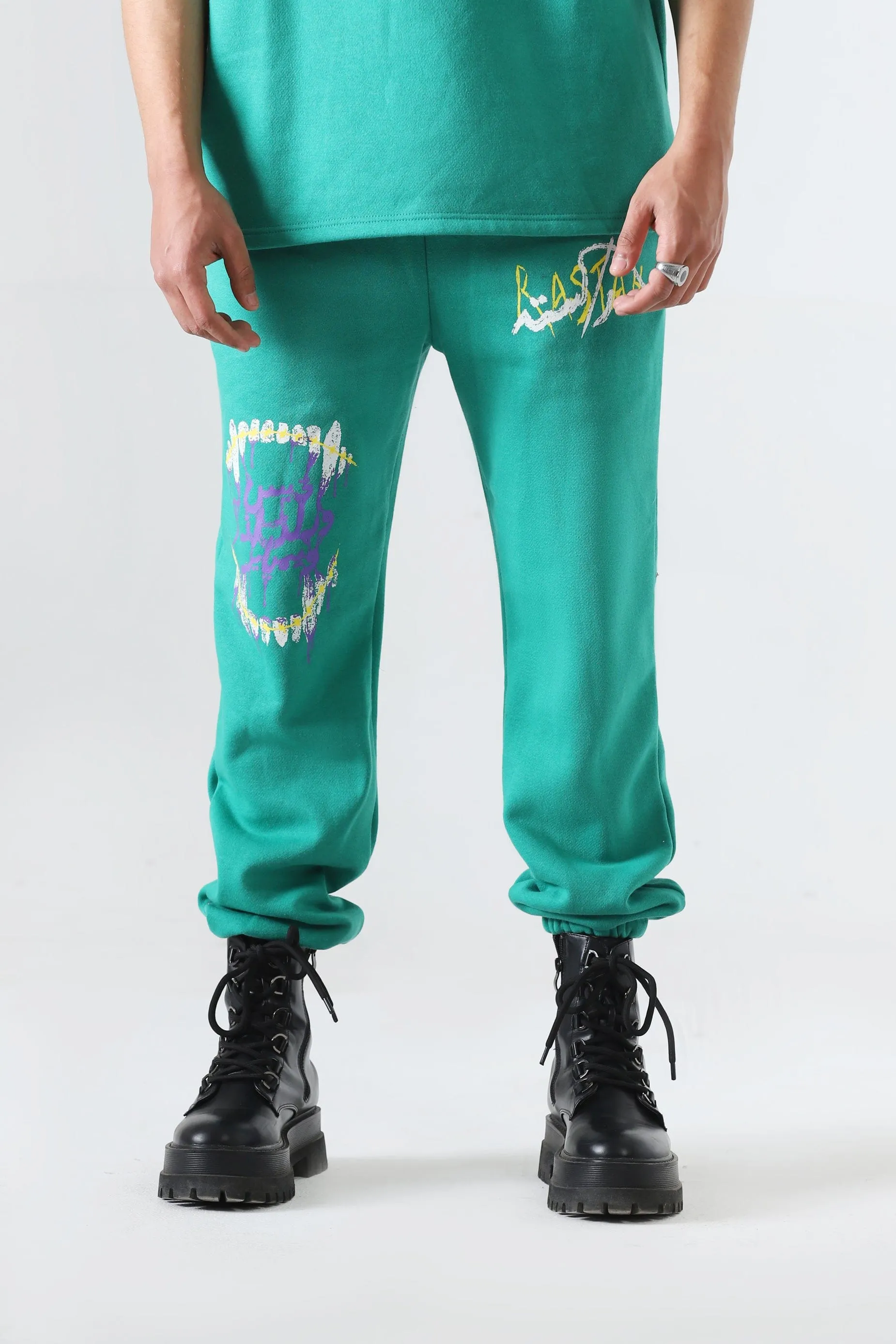 "THE INTROSPECTIVE VAMPIRE" SEA GREEN SWEATPANT