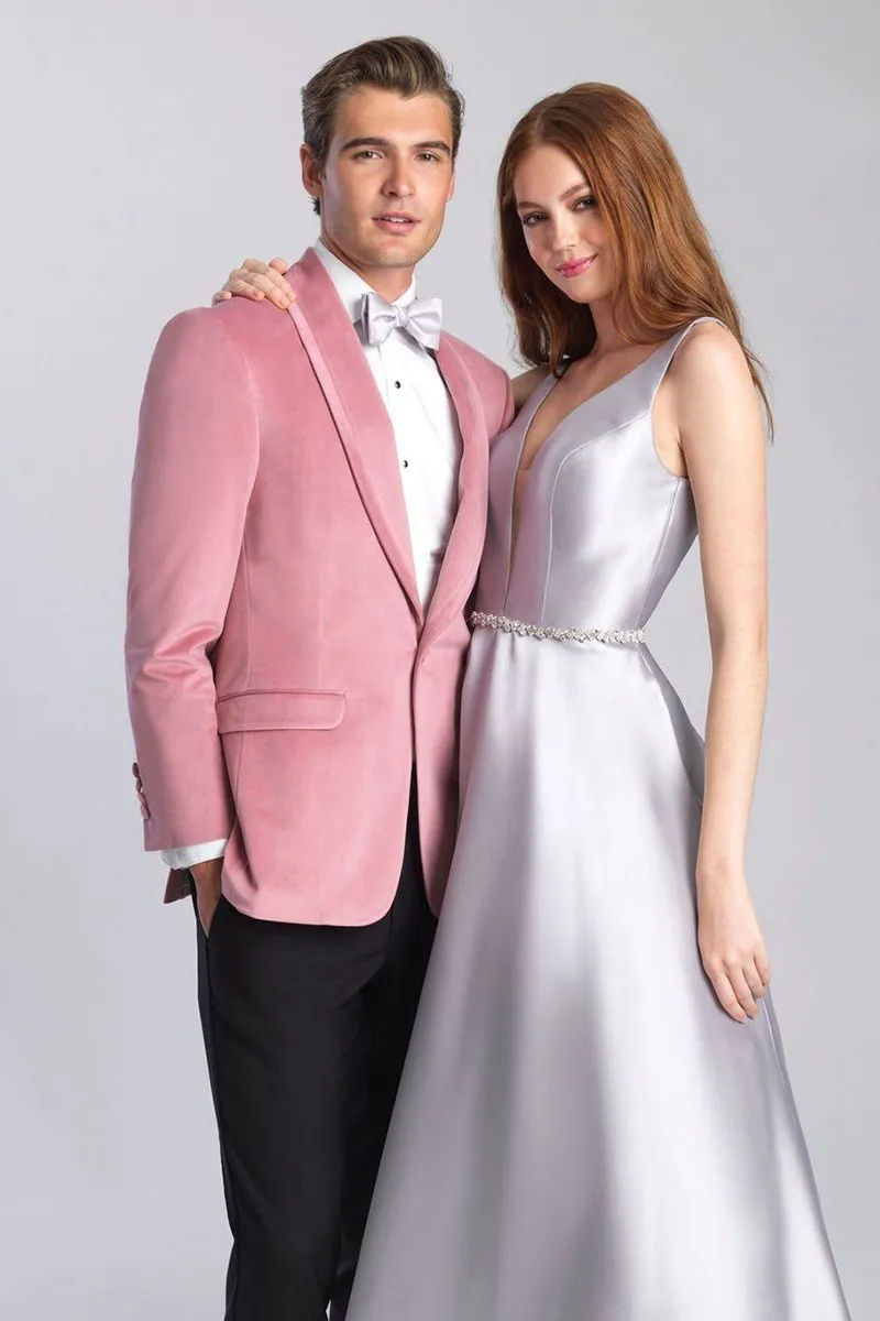 "Venice" Dusty Rose Velvet Dinner Jacket (Separates)