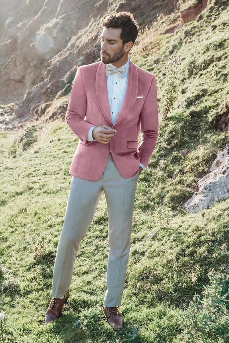 "Venice" Dusty Rose Velvet Dinner Jacket (Separates)