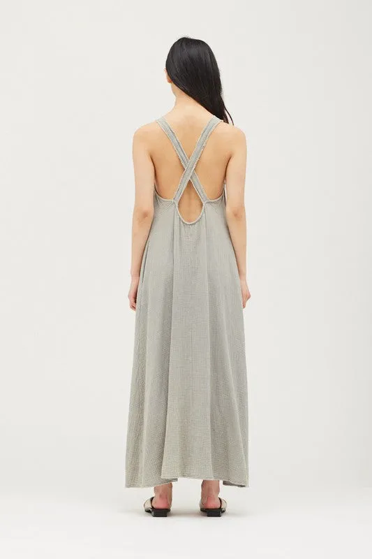 RAW EDGE CROSS BACK STRAP MAXI