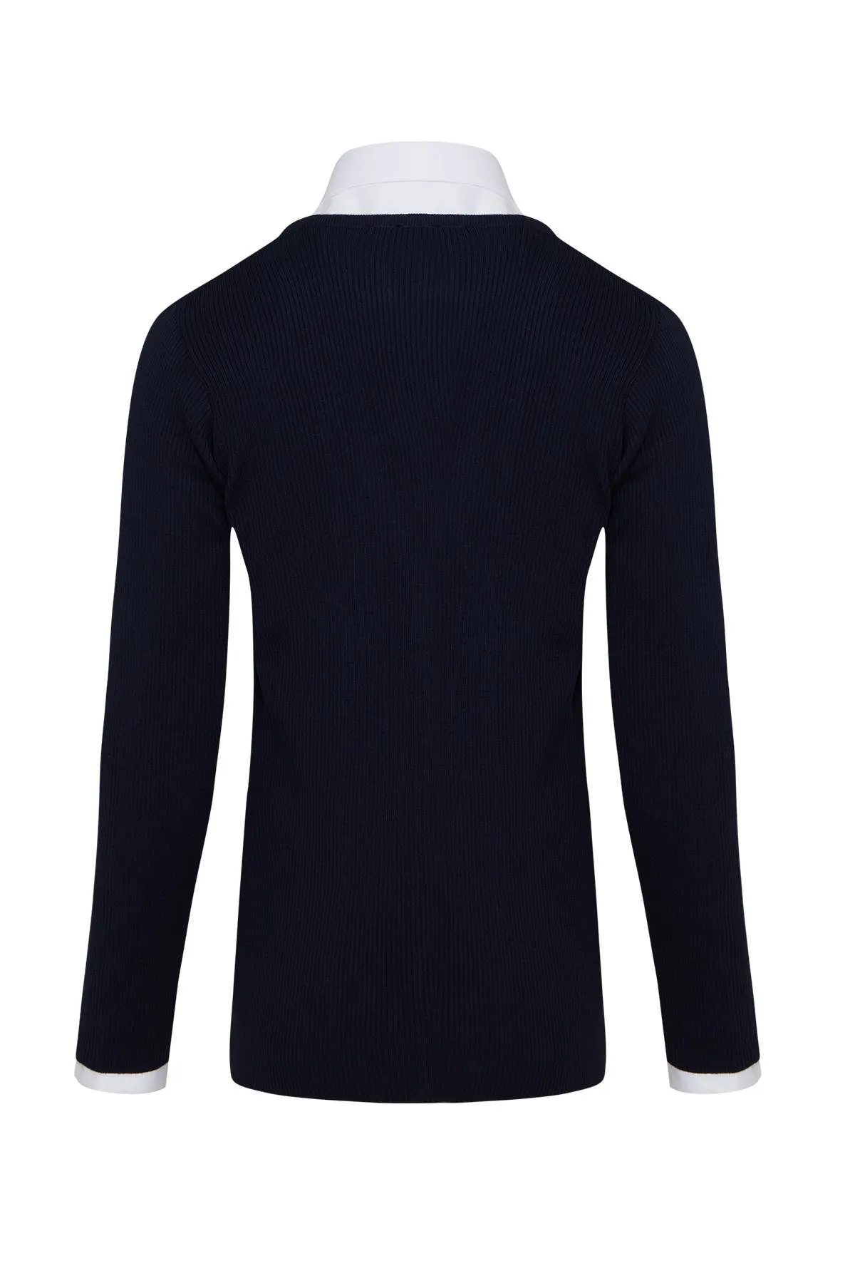 Regular Fit Navy Wool Blend Cardigan