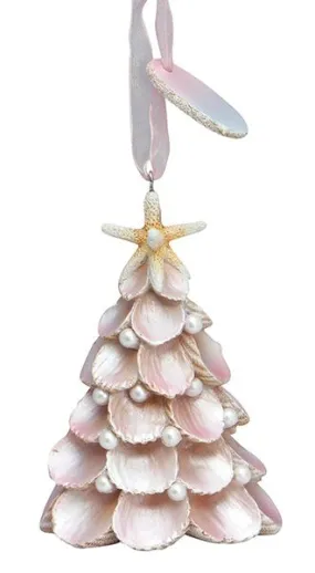 RESIN ORNAMENT - WHITE SHELL TREE - LEWES