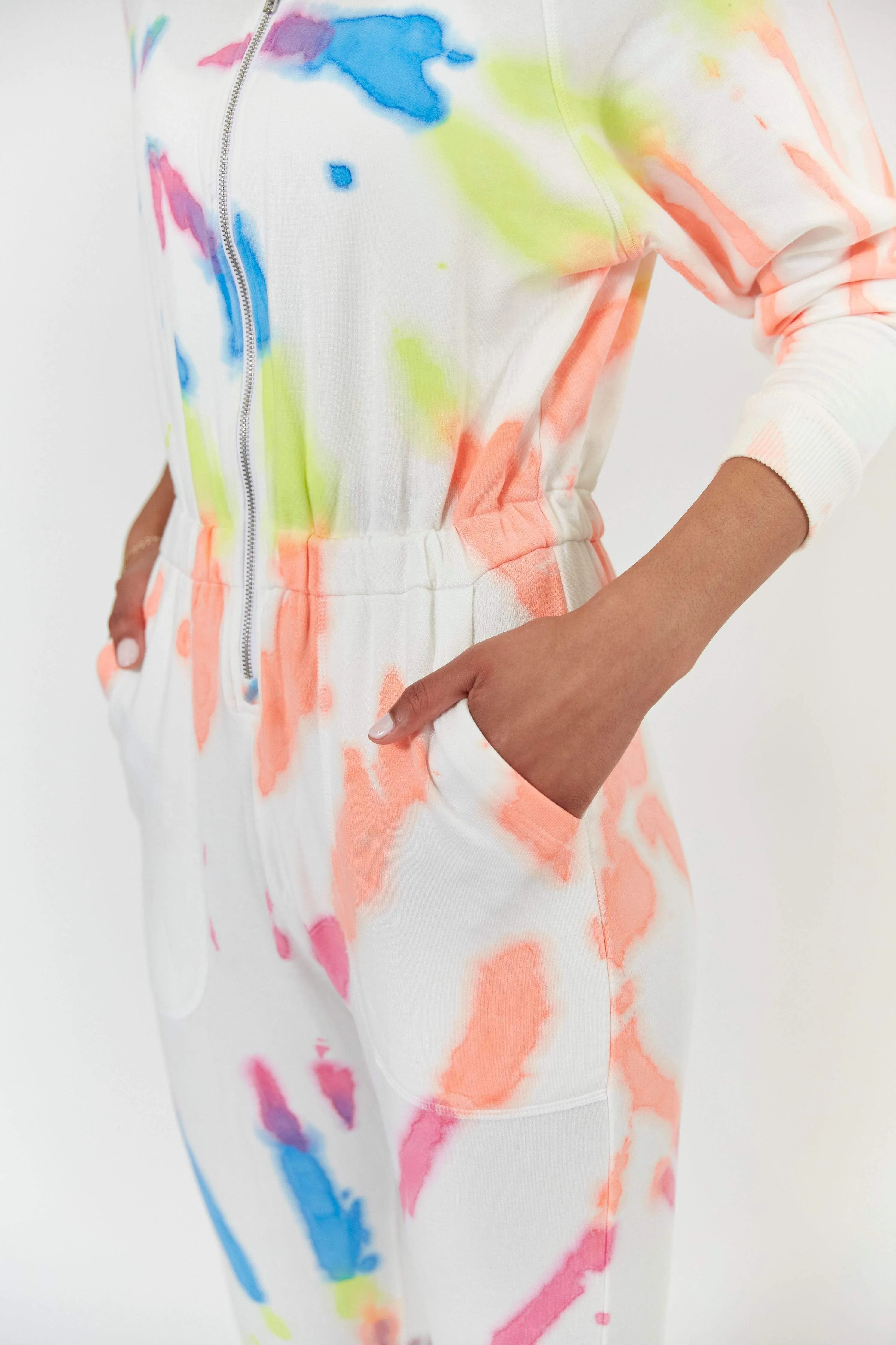 Restore Soft Terry Jumpsuit - Neon Tie Dye