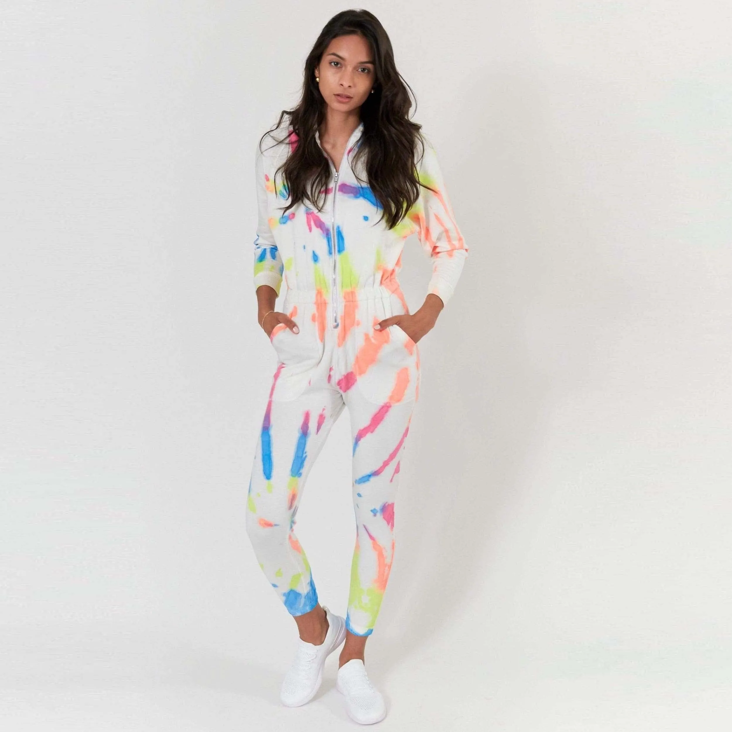 Restore Soft Terry Jumpsuit - Neon Tie Dye