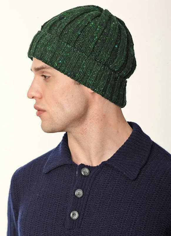 Ribbed Hat - Bottle Green - Fisherman Out of Ireland