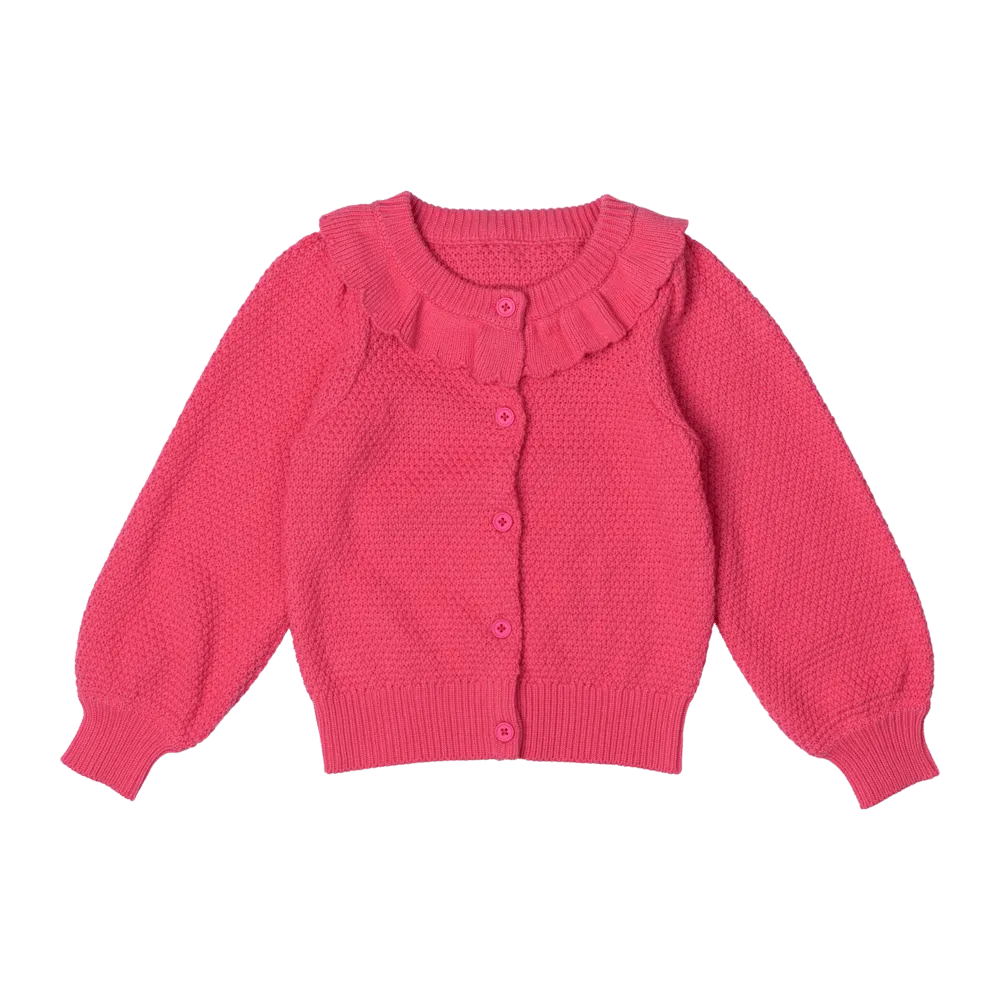 ROCK YOUR KID HOT PINK KNIT CARDIGAN