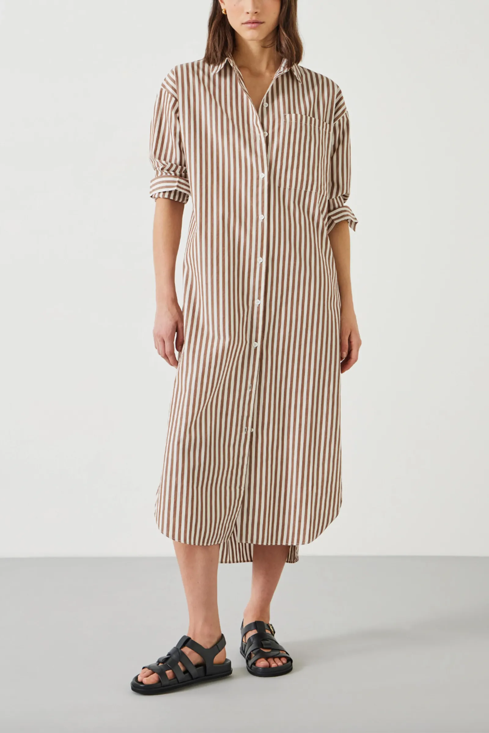 Sahra Maxi Stripe Shirt Dress