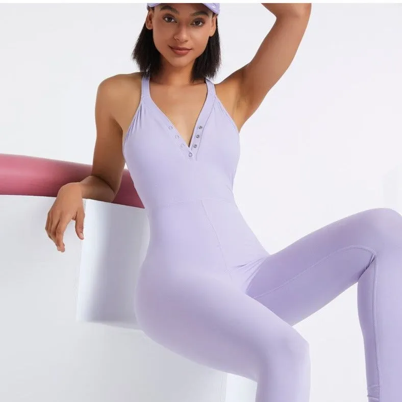 Seamless One-Piece Jumpsuit Sports Unitard