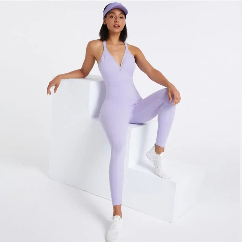 Seamless One-Piece Jumpsuit Sports Unitard